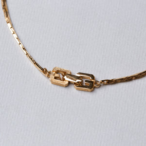 Vintage Gold Rhombus Enamel Necklace