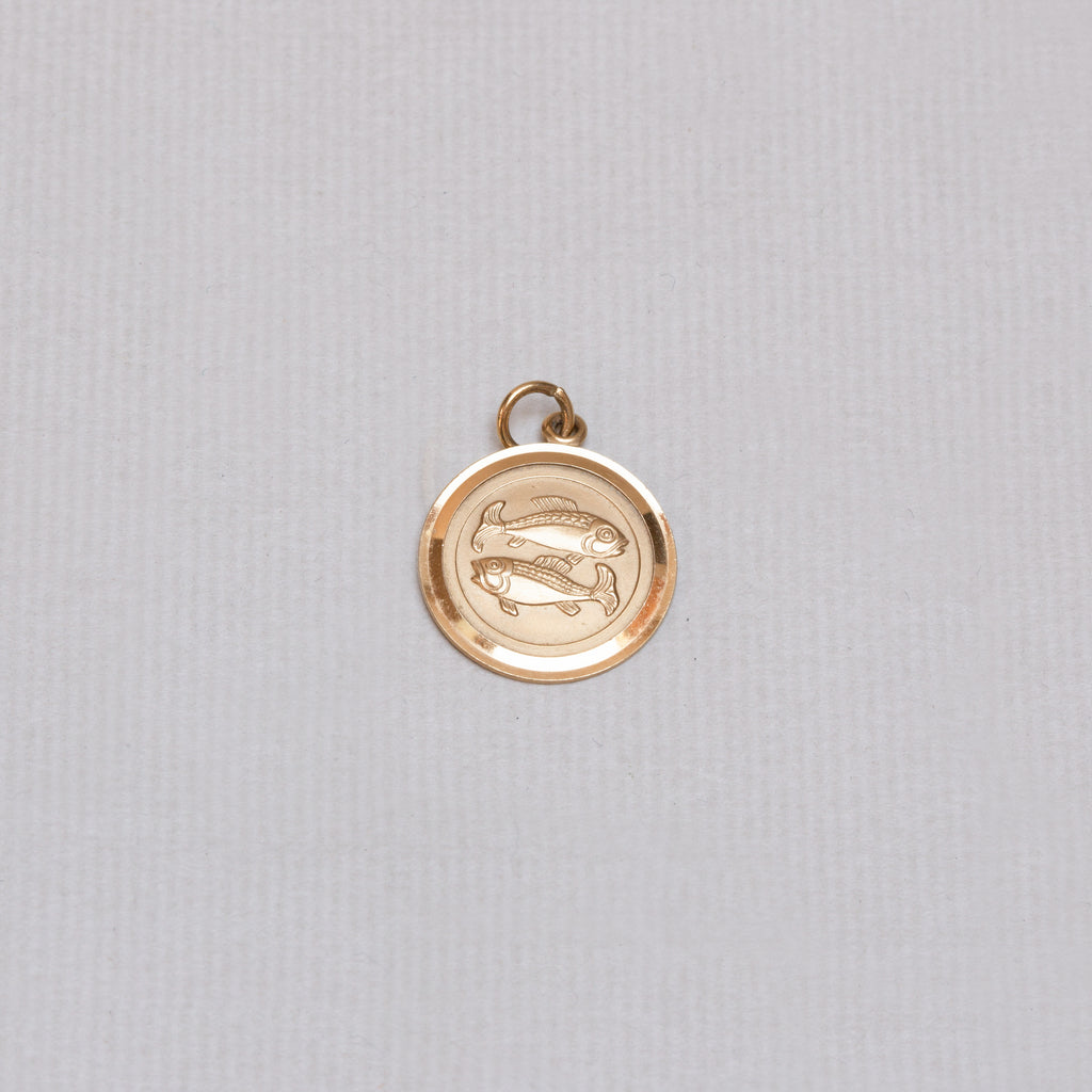Vintage 9ct Gold Pisces Charm Pendant