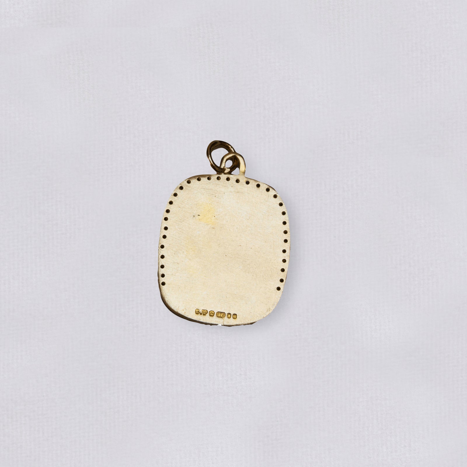 Vintage Gold St. Christopher Pendant with Black Diamonds