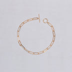 Gold-Plated Silver Chain Bracelet with T-bar