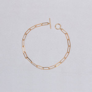 Gold-Plated Silver Chain Bracelet with T-bar
