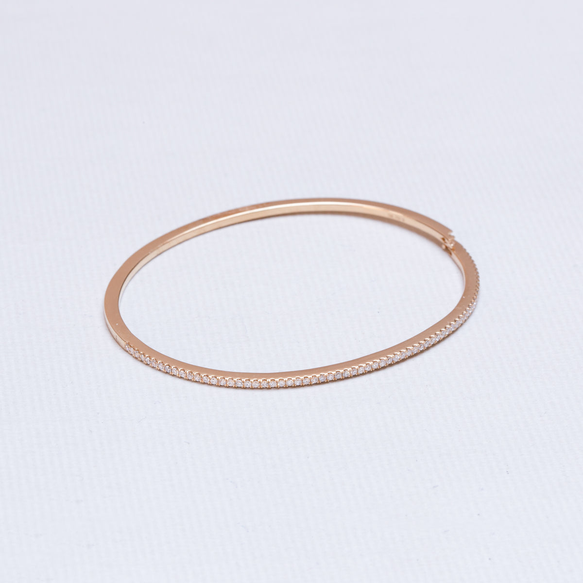 18ct Gold Flat Bangle Bracelet with Diamonds