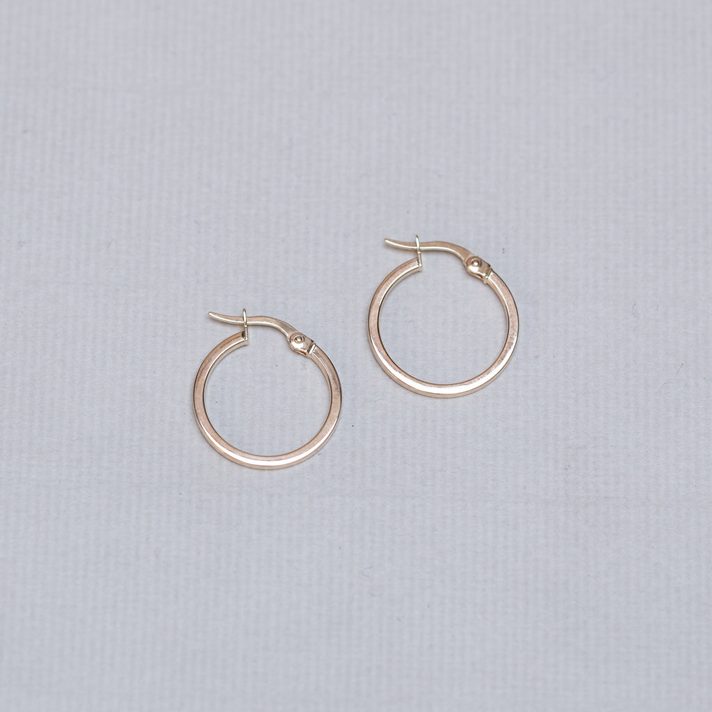 Large Gold Square Edged Hoops