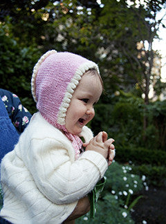 vintage design Willow bonnet exclusively hand knitted for felt