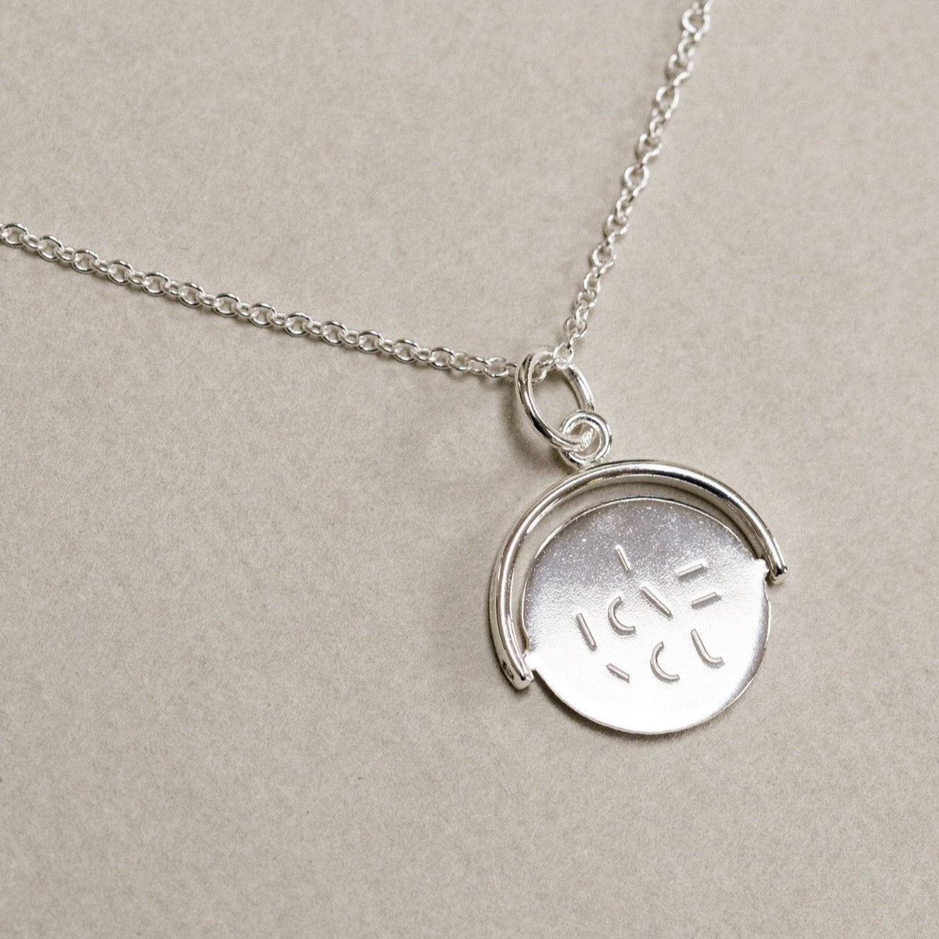 Silver Spinning I Love You Necklace felt