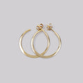 Wide Hoop Earrings Gold Plated Silver