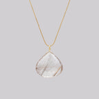 9ct Gold Chain Necklace with Rutilated Quartz