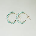 gorgeous real turquoise and gold hoops, handmade in UK