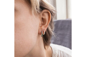 Small Turquoise Aga Hoops