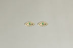 Tiny Eye Gold Stud Earrings with Emerald