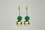 Pompom Earrings with Green Flocking also available on feltlondon.com