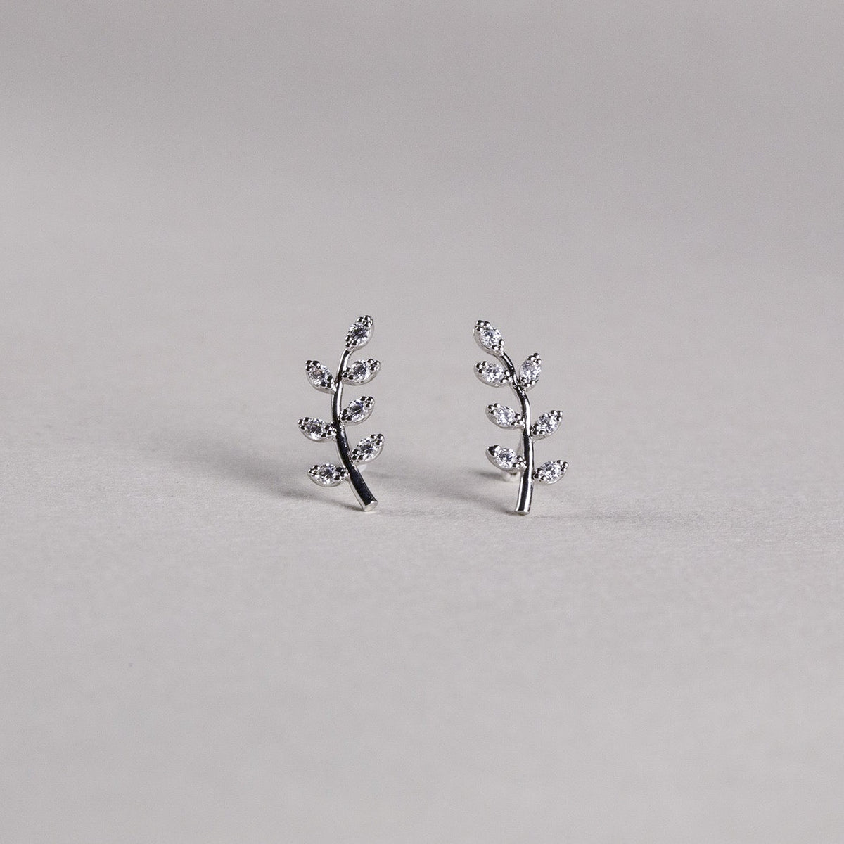 Leafy Branch Stud Earrings