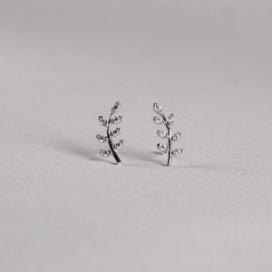 Leafy Branch Stud Earrings