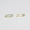 super sweet safety pin earrings witha sprinkle of crystals 