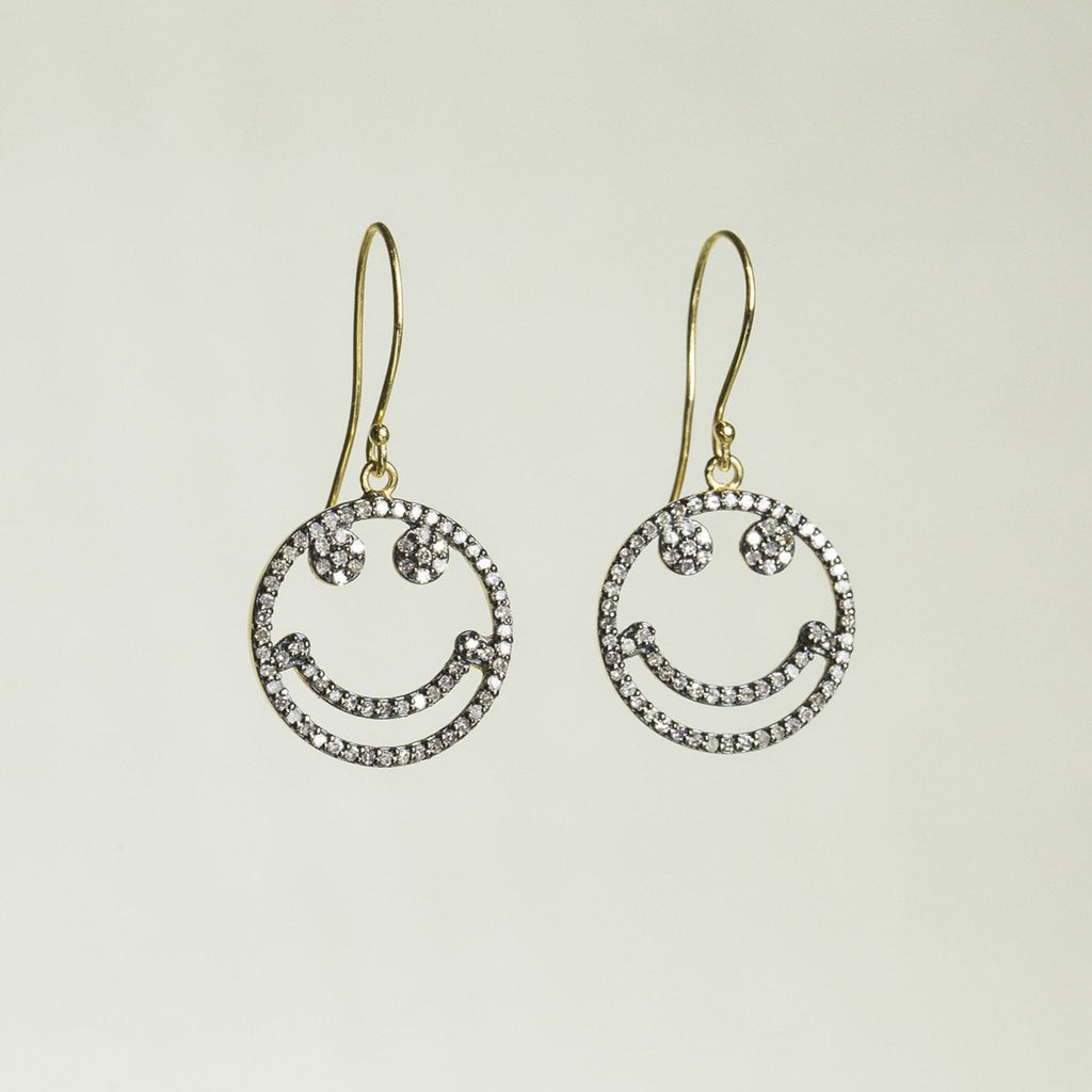 can't stop smiling earrings with real diamonds
