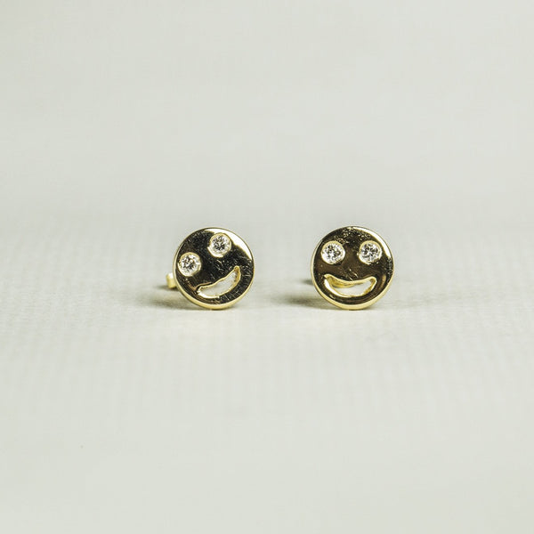 Smiley face clearance stud earrings