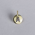 Diamond Initials on Gold Disc