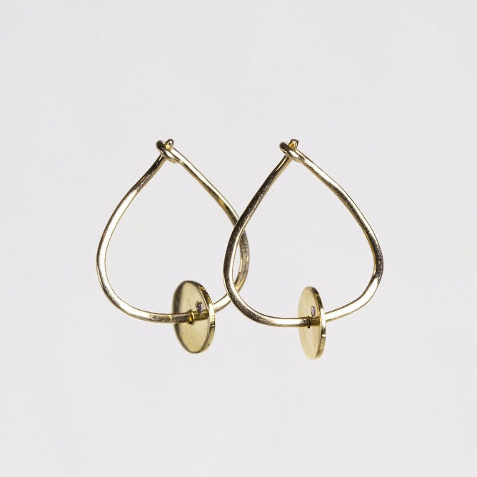 Wonky Hoops with Gold Discs and Single Diamond