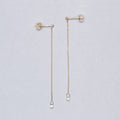 Gold Chain Drop Stud Earrings with Diamonds