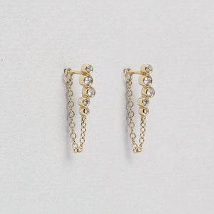 Constellation Gold Chain Diamond Stud Earrings