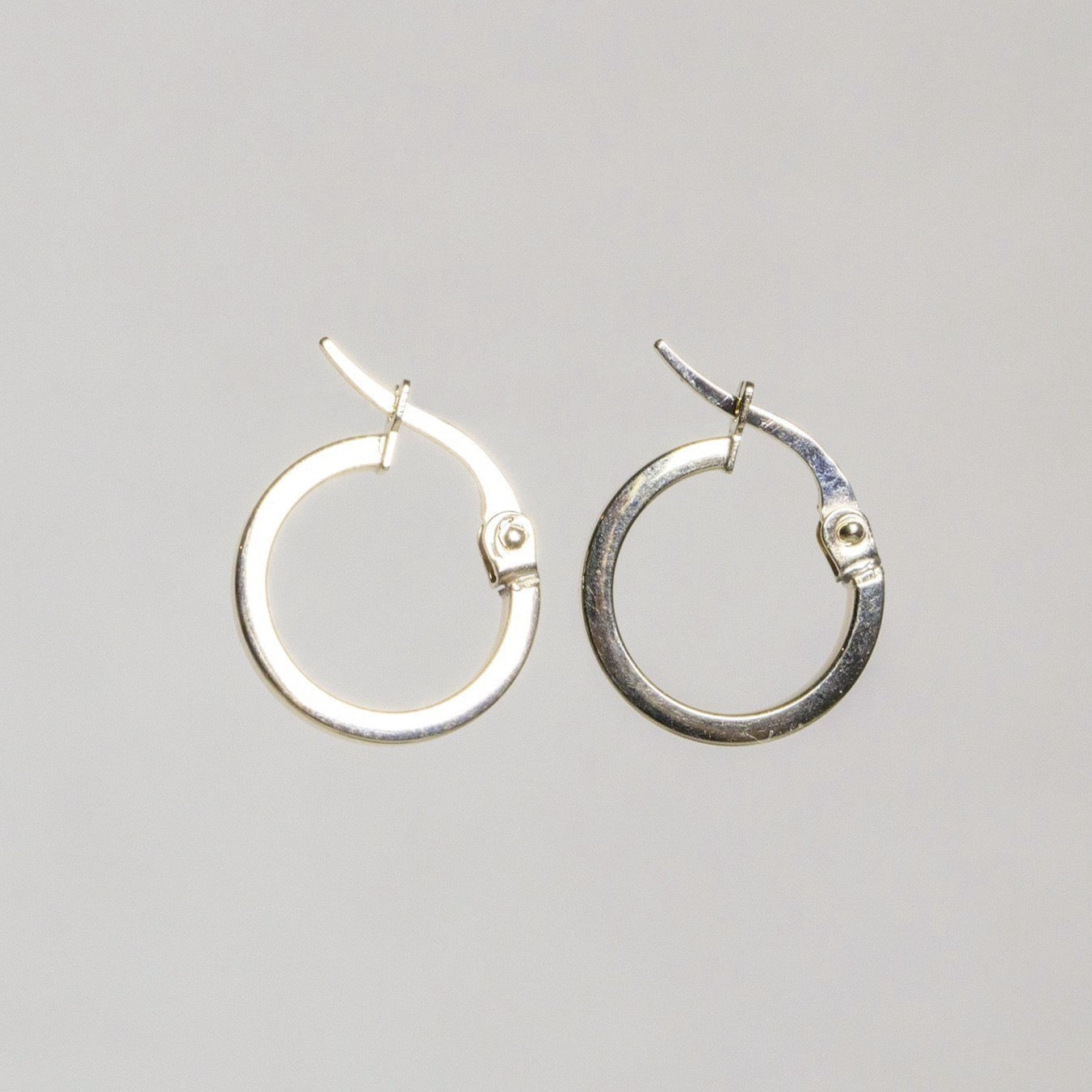 fantastically modern and light gold hoops