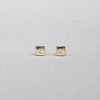 micro square studs in all their glory