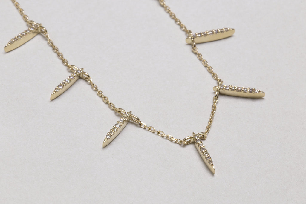 Celine Daoust's exquisite diamond necklace set in 14ct yellow gold