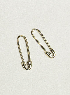 felt Affordable Diamond Range safety pin drop earrings with diamonds