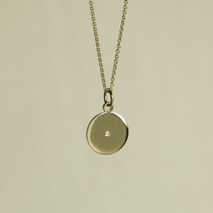 Gold and Diamond Disc Necklace