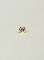 Gold and Pink Diamond Cartilage Screw Back Earring