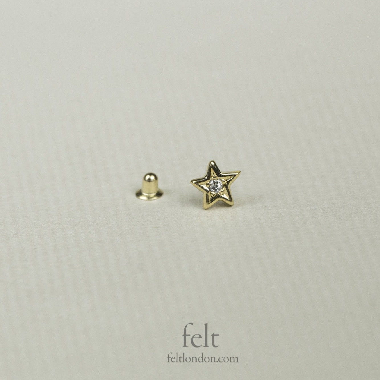 Diamond Star Cartilage Earring in Yellow Gold