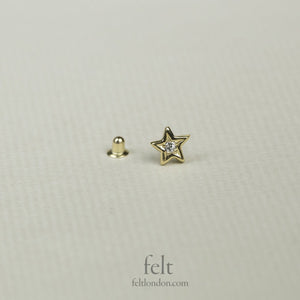 Diamond Star Cartilage Earring in Yellow Gold