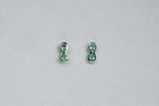 Emerald Double Round Stud Earrings