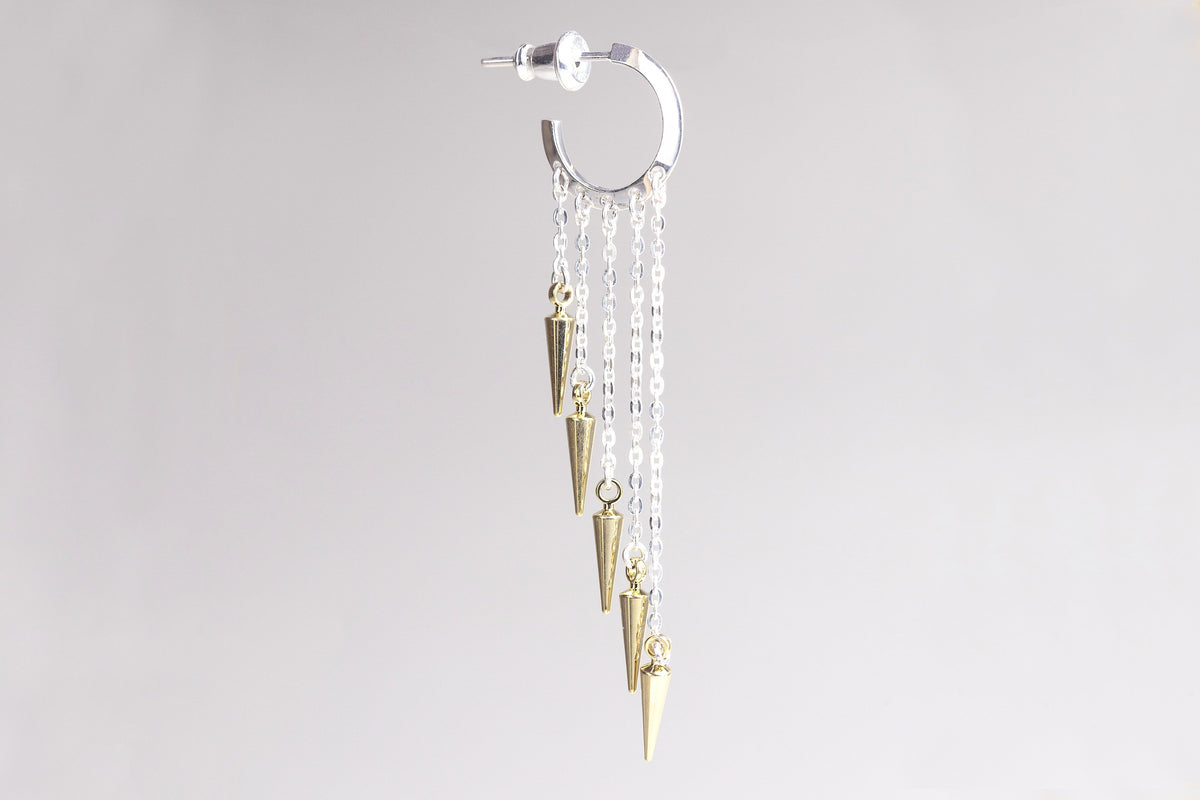 Chain Drop Spike Hoop Earrings - another popular design by Mehem, available here at felt in store and online