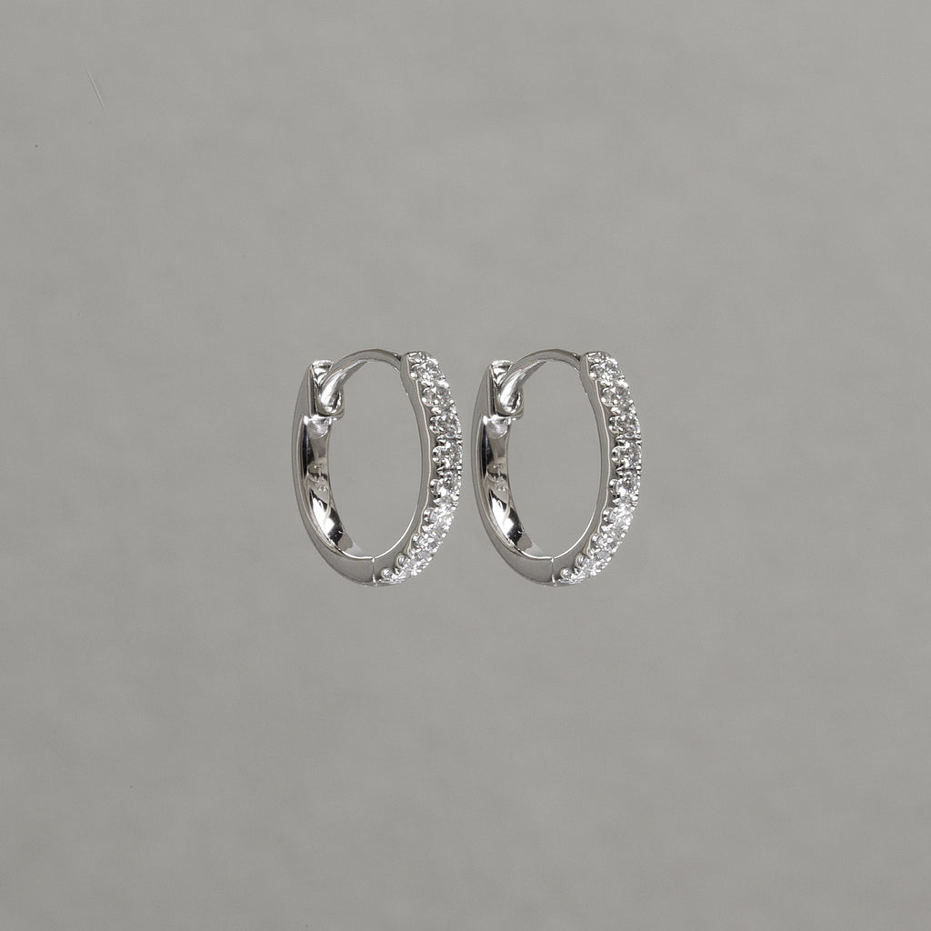 10mm round diamond hoops in 18ct white gold