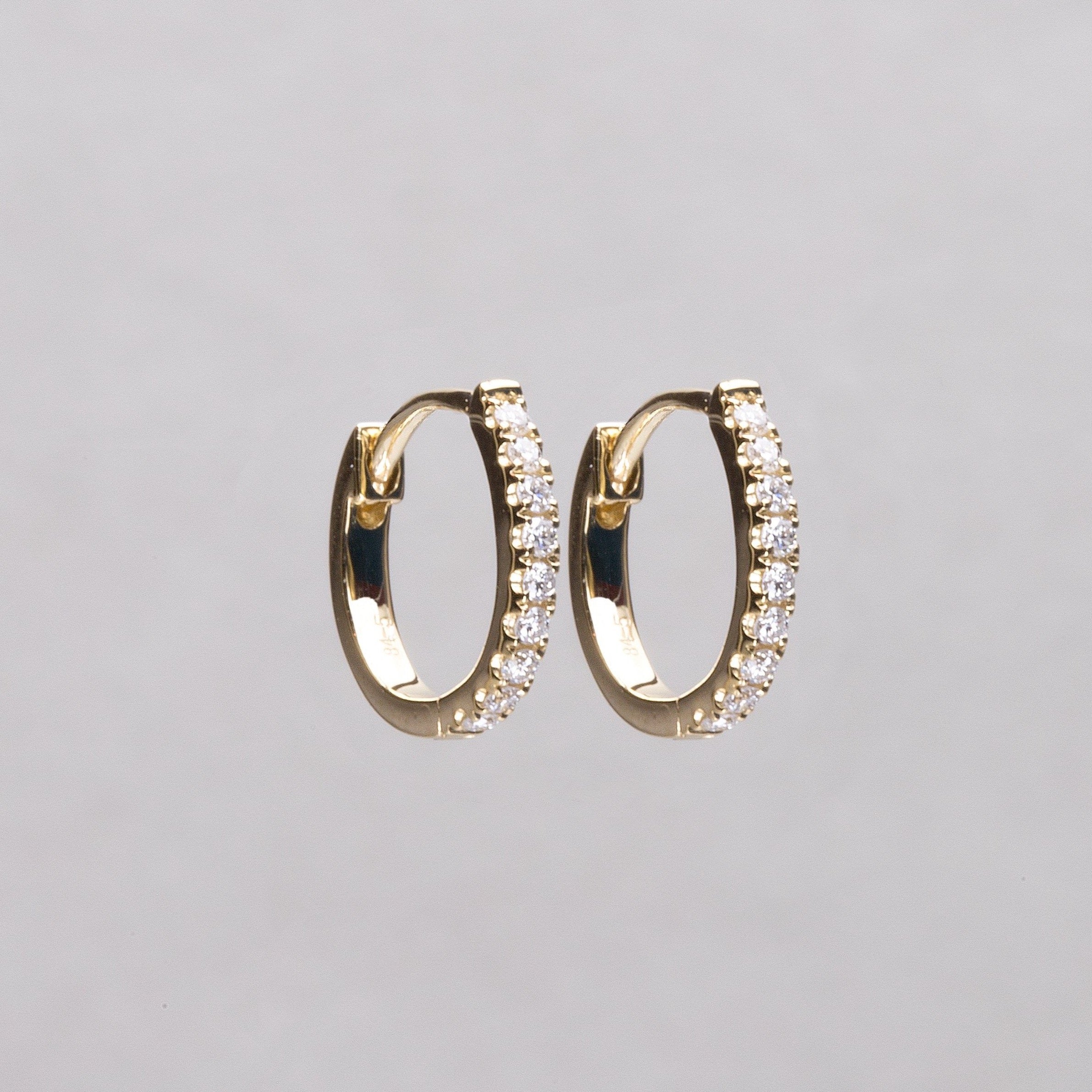 Gold hoops hot sale with diamonds