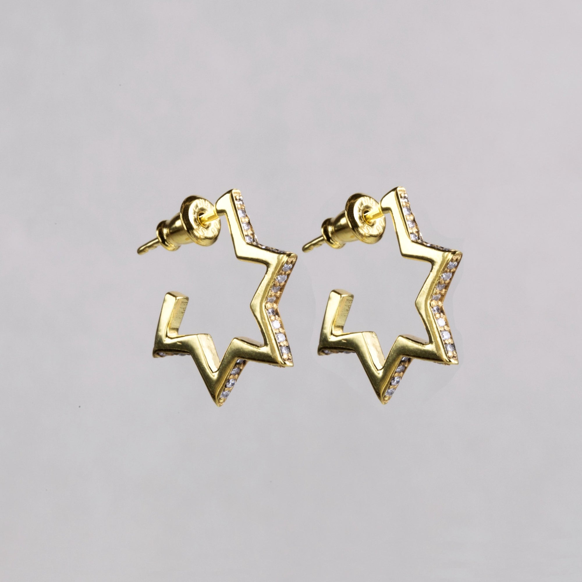 Crystallised Star Hoop Earrings