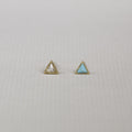 bright and sparkly mini triangle studs in most delicious colours