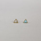 bright and sparkly mini triangle studs in most delicious colours