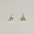 quirky yet elegant baguette rectangular and brilliant cut line studs