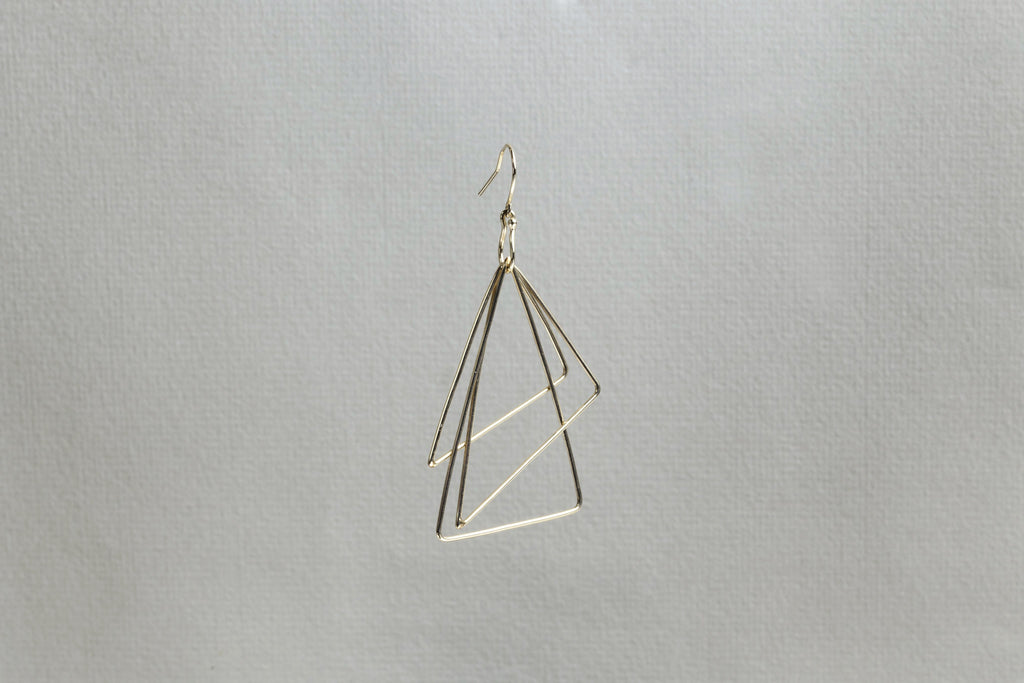 Gold Triangle Earring