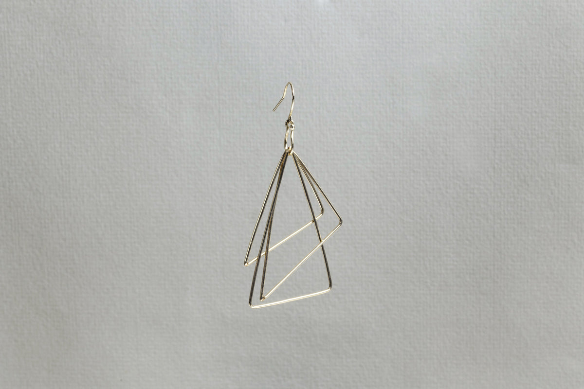 Gold Triangle Earring
