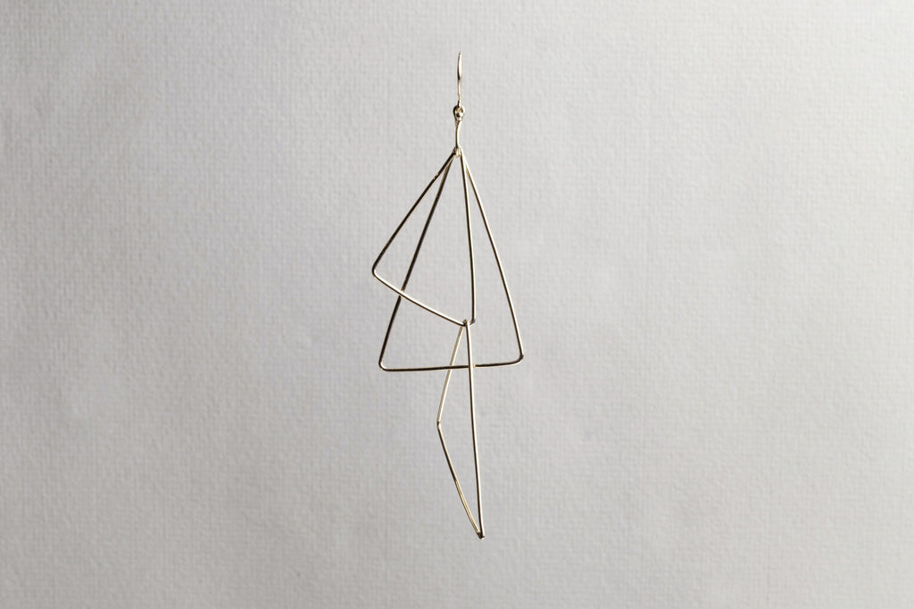 Gold Triangle Earring