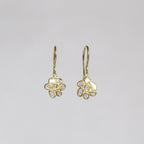 Diamond Slice Flower Drop Earrings